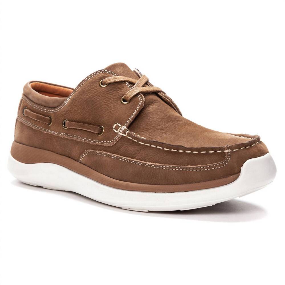 NEW PROPET men's pomeroy boat shoe in timber suede
